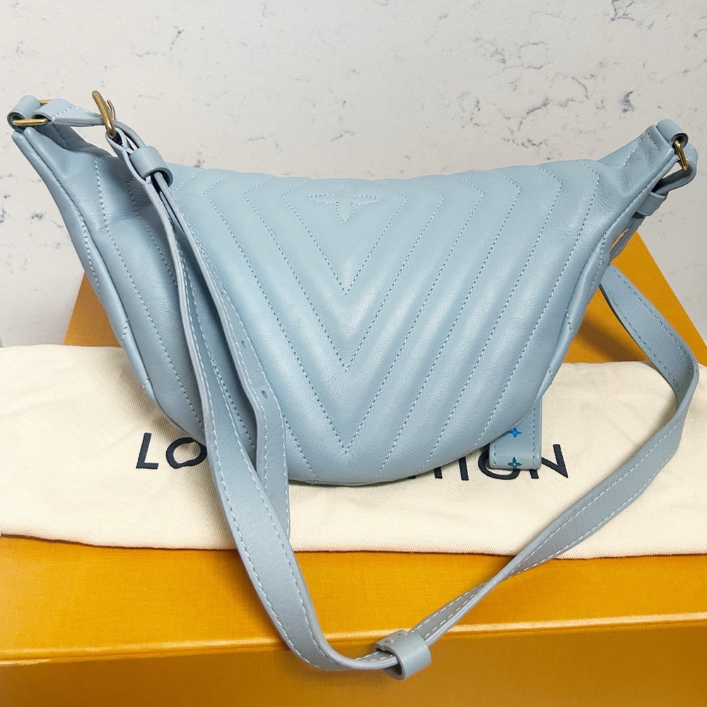 Authentic Louis Vuitton Pale Blue Wave Smooth Calfskin Bum Bag - Picture 10 of 14